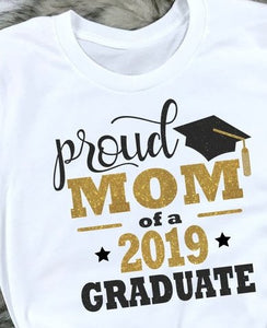 Proud Mom Glitter Graduation Shirt - Royal Transformation Boutique